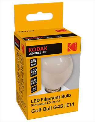 Bombilla LED Kodak G45 4W E14 Ópalo